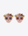 Skull Rhinestone Alloy Earrings