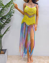 Fringe Scoop Neck Spaghetti Strap Cover-Up