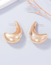 Alloy Rhinestone C-Hoop Earrings