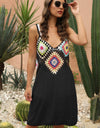 Geometric V-Neck Spaghetti Strap Cover Up Dress