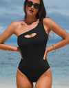 Cutout One Shoulder Sleeveless One-Piece Swimwear