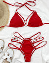 Cutout Halter Neck Two-Piece Bikini Set