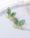 Alloy Inlaid Rhinestone Butterfly Earrings