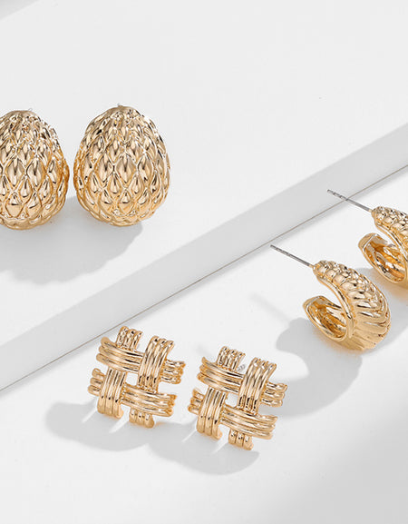 Gold-Plated Stud Earrings