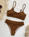 Scoop Neck Spaghetti Strap Two-Piece Swim Set