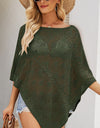 Openwork Boat Neck Shawl Cover Up