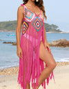 Fringe Spaghetti Strap Cover-Up