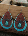 PU Leather Iron Hook Teardrop Earrings