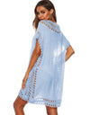 Cutout V-Neck Short Sleeve Cover-Up