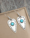 Alloy Turquoise Heart Dangle Earrings