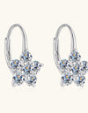 1.2 Carat 925 Sterling Silver Moissanite Flower Huggie Earrings