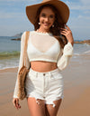 Openwork Long Sleeve Cover-Up