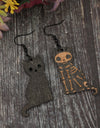 Alloy Hook Wooden Cat Earrings