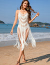 Fringe Openwork Spaghetti Strap Cover-Up