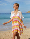 Angel Wings Cutout Striped Cover-Up with Tassel