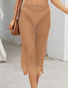 Fringe Openwork High Waist Swim Skirt