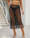 Fringe Openwork High Waist Swim Skirt