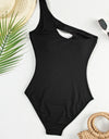 Cutout One Shoulder Sleeveless One-Piece Swimwear