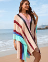 Openwork Color Block Plunge Cover-Up