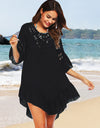 Backless Cutout Three-Quarter Sleeve Cover Up