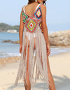 Fringe Spaghetti Strap Cover-Up