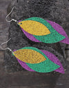 PU Leather Leaf Dangle Earrings