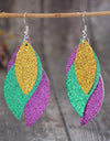 PU Leather Leaf Dangle Earrings