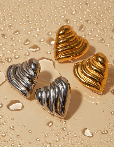 Stainless Steel Heart Shape Stud Earrings