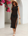 Cutout Openwork Round Neck Sleeveless Cover-Up