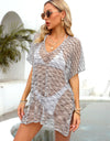 Angel Wings Openwork V-Neck Half Sleeve Cover Up