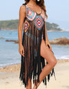 Fringe Spaghetti Strap Cover-Up