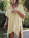 Angel Wings Cutout V-Neck Cover-Up with Tassel