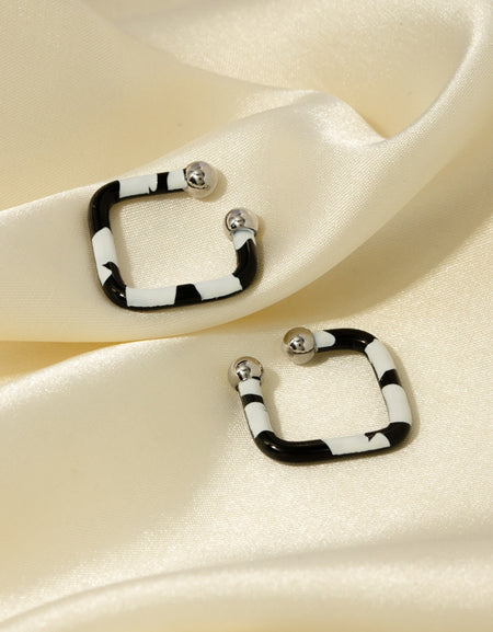 Stainless Steel Oil Drip Cuff Earrings