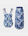 FAM-FAM Printed Tie Shoulder Swimwear and Skirt Swim Set