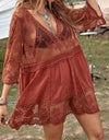 Lace Detail Plunge Cover-Up Dress