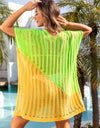 Angel Wings Slit Color Block V-Neck Cover Up