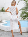 Angel Wings Openwork Slit V-Neck Sleeveless Cover Up