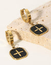 Plus Sign Square Shape Drop Earrings