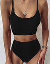 Color Block Spaghetti Strap Two-Piece Swim Set