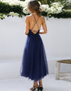 Backless Crisscross Sleeveless Midi Dress