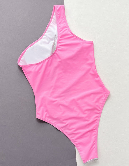 Contrast Panel One-Piece Swimsuit