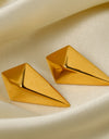 Stainless Steel 18K Gold-Plated Geometric Earrings