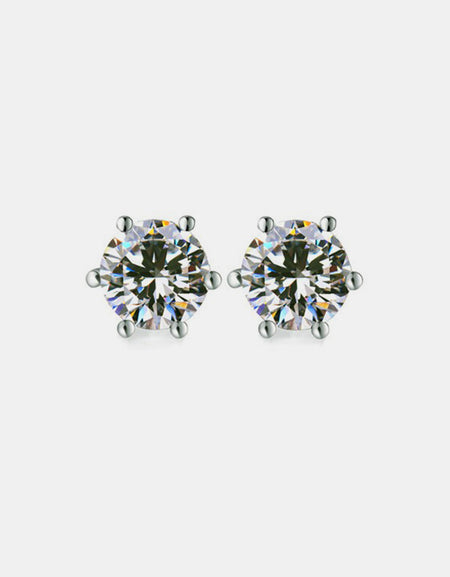 Artificial Gemstone Copper Stud Earrings