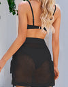 Drawstring Elastic Waist Swim Skirt