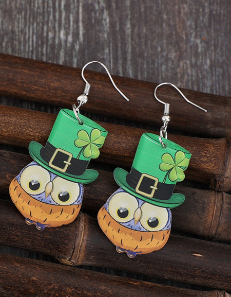 Owl Acrylic Dangle Earrings