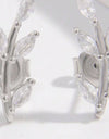 925 Sterling Silver Zircon Leaf Shape Earrings