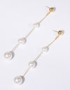 Gold-Plated Pearl Bar Earrings