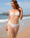 Fringe Openwork Wide Strap Cover Up