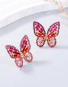 Alloy Inlaid Rhinestone Butterfly Earrings