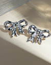 Stainless Steel Bow Stud Earrings